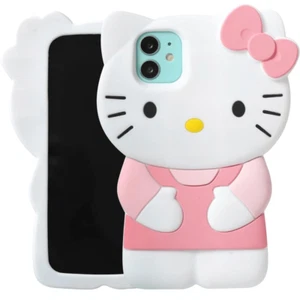 Hello Kitty Sanrio Phone Case for iPhone 14, 6.1" Dark Pink 3D Case Silicone - Photo 1 sur 4