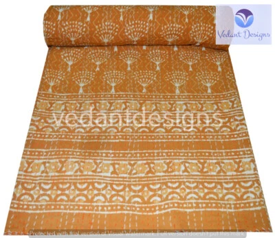 Colcha de algodón Kantha Block colcha vintage india manta Ralli Gudari Foto 1 de 4