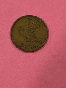 1941 Irish One Penny Coin Old Ireland 1d Hen And Chicks - Picture 1 of 2