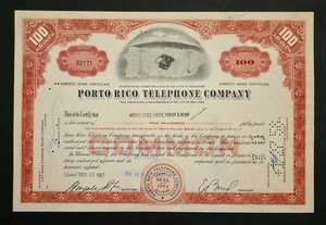 VINTAGE SHARE LOT OF 2 / PORTO RICO TELEPHONE COMPANY / PUERTO RICO 1957 - 1961 - Picture 1 of 4