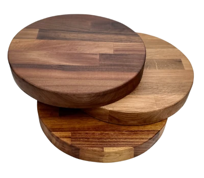 Circular Round Chopping Board - Serving Board- Solid Wood- Oak- Walnut- Iroko - Image 1 of 4