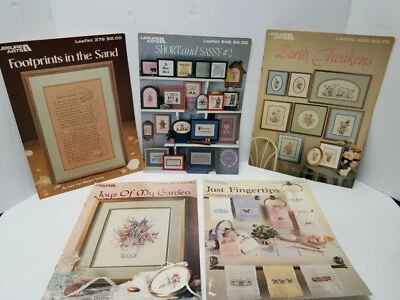 Vintage Cross Stitch Pattern Book Leisure Arts 1980s Lot of 5  - Image 1 of 4