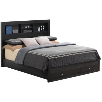 Cama de almacenamiento Glory Furniture Burlington King en color negro Foto 1 de 4