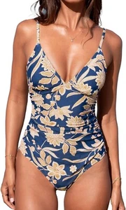 Women's Size:XL. One Piece Swimsuit Tummy Control V Neck Bathing Suits - Picture 1 of 3