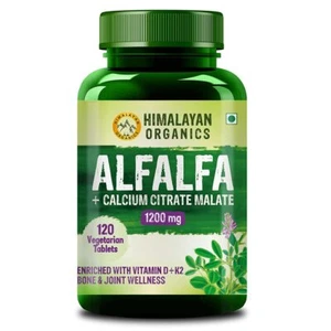 Himalayan Organics Alfalfa Calcium Citrate Malate & Vitamin D, 120 Veg Tablet US - Picture 1 of 3