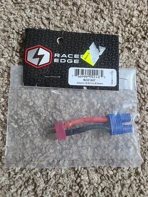 Racers Edge RCE1607 Battery/Esc Adapter: Ec3 Battery To Male Deans (T-Plug) - Image 1 of 3