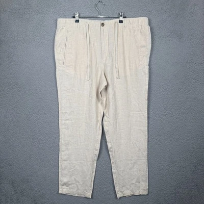Club Room Pants Mens XL Beige 100% Linen Coastal Vacation Resort Quiet Luxury - Image 1 of 4