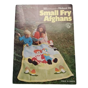 1973 Small Fry Afghans Spinnerin Minibook # 346 Raggedy Ann Andy Happy Clown ABC - Picture 1 of 3