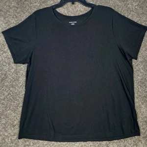 Camiseta Eileen Fisher Algodón Orgánico Slub Talla 1X Jersey Negro Cuello Redondo Nueva Sin Etiquetas $68 - Imagen 1 de 6