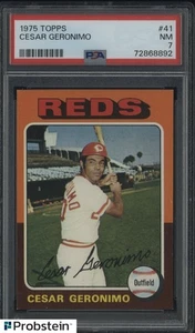 1975 Topps Cesar Geronimo Cincinnati Reds #41 PSA 7 NM - Picture 1 of 2