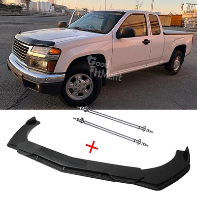 Kits divisores de alerón labial de parachoques delantero de fibra de carbono + varillas de puntal para GMC Canyon Foto 1 de 4