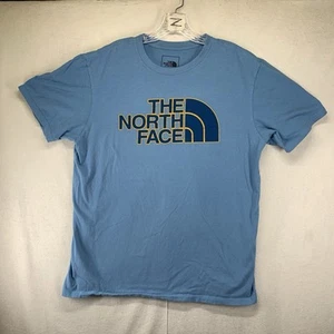The North Face Men Shirt Large Light Blue Logo Short Sleeve Crew Neck Tee - Picture 1 of 10