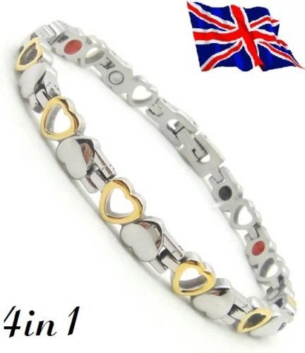 Magnétique Power Energy Santé Bracelet Bio Brassard 4in1 arthrite Acier Inox