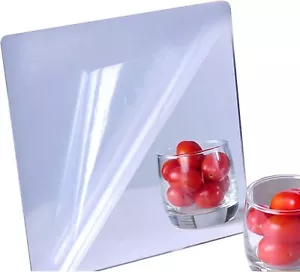 iCAGY Acrylic Mirror Sheet Self Adhesive Wall 10&quot;L x 10&quot;W, Silver  - Picture 1 of 8