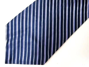 Vtg Murano Mens Necktie Tie Purple Navy Blue Grey Striped 59" Career - Picture 1 of 3