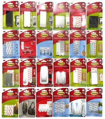 3M Command Strips Picture Frame Hanging Wall Hooks Hanger & Clips Damage Free. - Image 1 of 2