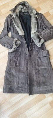 JITROIS, MANTEL, LEDER, PYTHON, CHINCHILLA, GR.36 - Bild 1 von 4