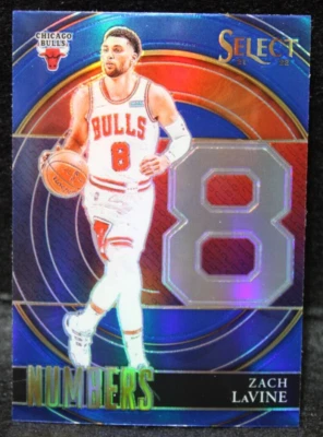 Zach Levine 2021-22 Select Blue Holo Prizm Numbers Insert #39 Bulls - Image 1 of 3