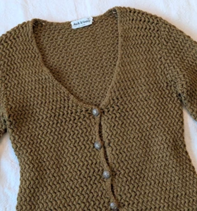 Jack Winter Vintage 60s Damen Braun All Wool Grobstrick Cardigan / 38 / USA - Bild 1 von 11