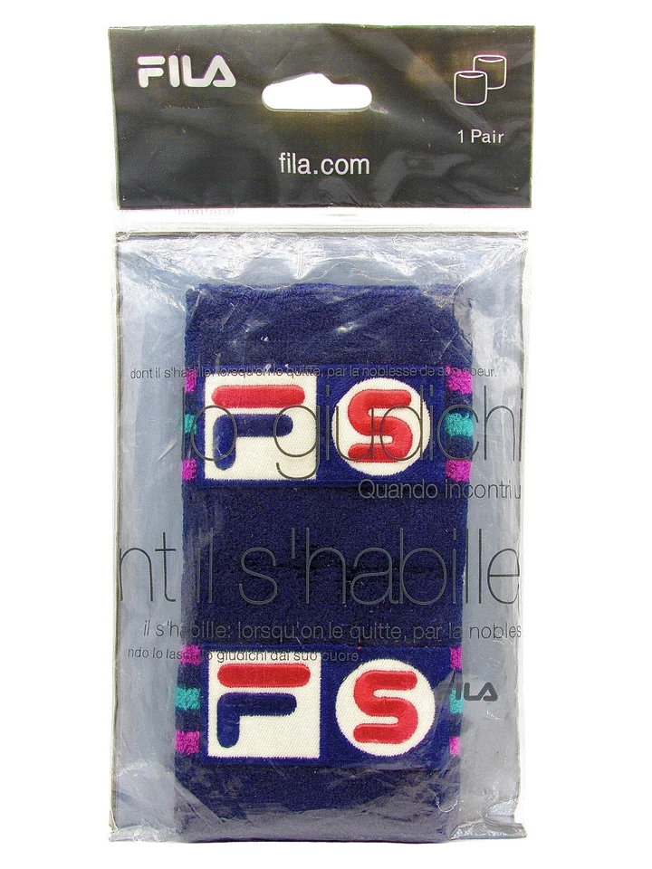 SS07 Supreme x Fila Wristband Navy 2007 Very Rare Deadstock Vintage Box logo NOS - Photo 1/1