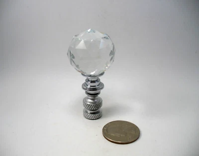 Acabado de lámpara medio cristal transparente bola facetada remate pantalla remate 57RD Foto 1 de 4