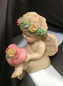 Angel Cherub Musical Figurine Shelf Sitter Tune:Through The Eyes Of Love Works - Picture 1 of 10