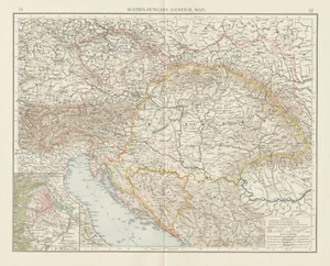 Austria-Hungary. Czechia Croatia Bosnia Serbia. Vienna environs. TIMES 1900 map - Picture 1 of 2