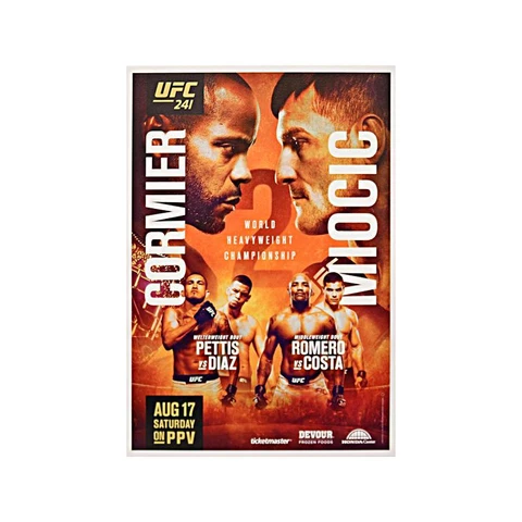 UFC 241: Cormier vs Miocic 2 Replica Event Poster on 18"x26" Stretched Canvas Cover