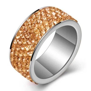 316L High Quality Cubic Zirconia Stainless Steel Ring Fashion Jewelry - Picture 1 of 19