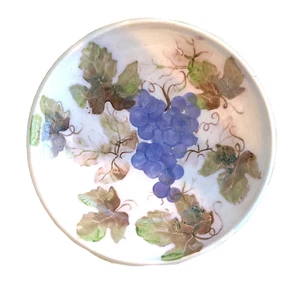 Vintage Grape Themed Shallow Bowl, Cherie Barnes Pottery 9.5" Grapes - Picture 1 of 10