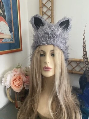 Disfraz de lobo gris imitación piel sombrero talla pequeña/M la mayoría de los hombres lobo lobo gato perro peludo Foto 1 de 4