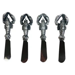 Boston Warehouse Dellarobbia Spreaders Set of 4 Stainless Steel Lobsters - Picture 1 of 6
