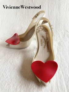 Vivienne Westwood Anglomania Melissa Heart Rubber Pumps White Used From Japan - Picture 1 of 12