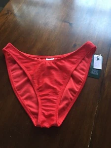 Wild Fable Medium 8-10 Red Textured Low Rise High Leg Cheeky Bikini Swim Bottom - Picture 1 of 4