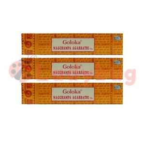 GOLOKA INCENSE - Nag Champa 15gms Scents Smoke Fragrance Meditation Aroma - Picture 1 of 7