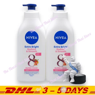 Nivea Extra Bright Radiant & Smooth  Lotion Whitening 550ml pack of 2 bottles - Image 1 of 3