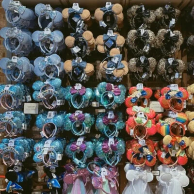 110 Styles Disney Parks Bow Minnie Mouse Ears Sequined Ariel Mickey Headband NWT - Image 1 of 4