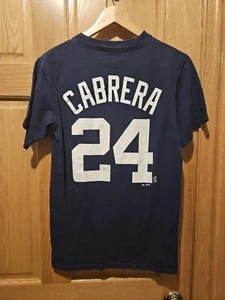 Vintage Detroit Tigers Miguel Cabrera #24 Baseball T-Shirt Jersey Men Size Small - Picture 1 of 3