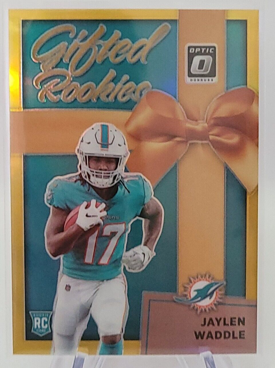 2021 Panini Donruss Optic Jaylen Waddle Gifted Rookies Gold Prizm GR-8 #07/10 