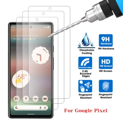 9H Hard Tempered Glass Film For Google Pixel 9 6a 5 4A XL 5a 7 3 XL 7a 3A 8 Pro - Image 1 of 4