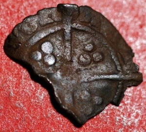 Moneta Inghilterra martellata 1 Farthing Eduard I argento 1279 - Foto 1 di 2