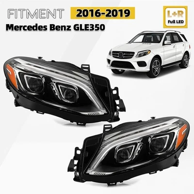 Full LED Headlight For 2016-2019 Mercedes Benz GLE350 W166 Left+Right Pair - Image 1 of 4