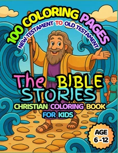 100 the Bible Stories Coloring Book for Kids: My Book of Bible Stories Made - Picture 1 of 12
