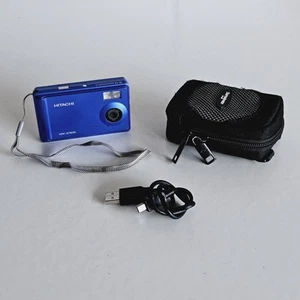 Hitachi HDC-571EBL 5.0MP Digital Camera Blue, USB Cable & Pouch - Tested Working - Picture 1 of 9
