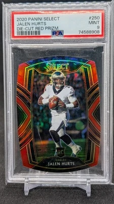 2020 Panini Select Jalen Hurts Red Prizm Die-Cut RC Philadelphia Eagles - Image 1 of 2