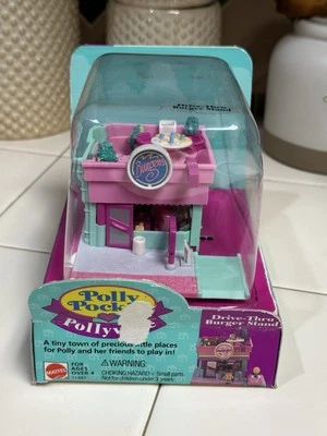 1994 Vintage Bluebird Toys Polly Pocket Pollyville Drive-Thru Burger Stand - Image 1 of 4