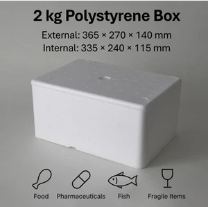 2kg Polystyrene Boxes - BULK Pack of 14/28/42 – EPS Insulated Cold Shipping - Picture 1 of 3