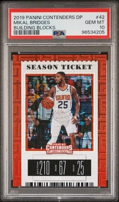 2019 Contenders Draft Mikal Bridges Season Ticket Building Blocks PSA 10 - Image 1 of 2