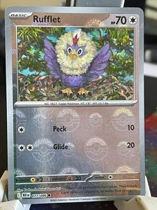 POKEMON RUFFLET 077/086 COMMON REVERSE HOLOFOIL POKEBALL PATTERN BLACK BOLT - Picture 1 of 2