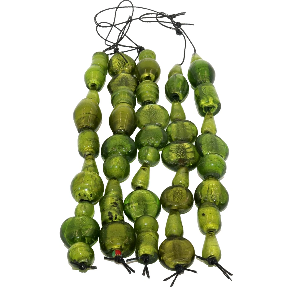 Cuentas grandes de vidrio laminado plateado de 5 hilos estilo mixto y colores múltiples formas Foto 1 de 2